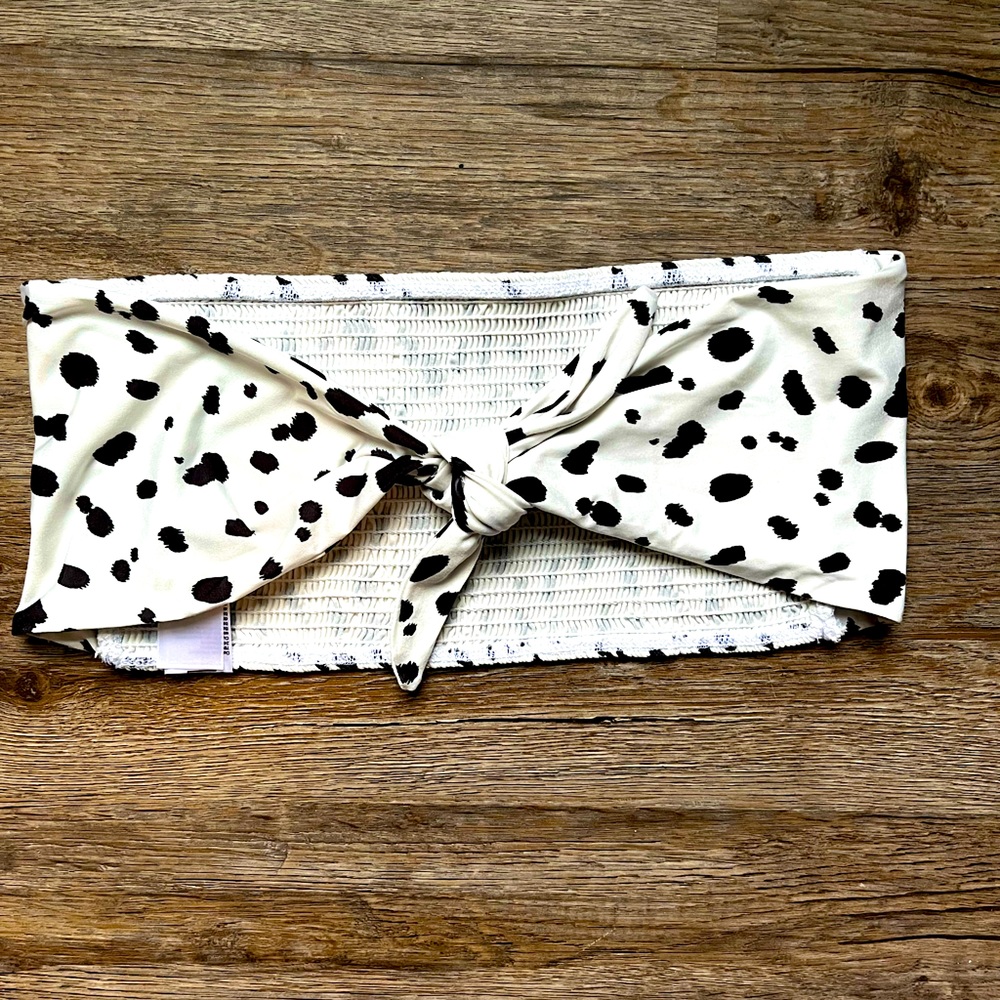 Top shop Dalmatian print tie front crop top size 4